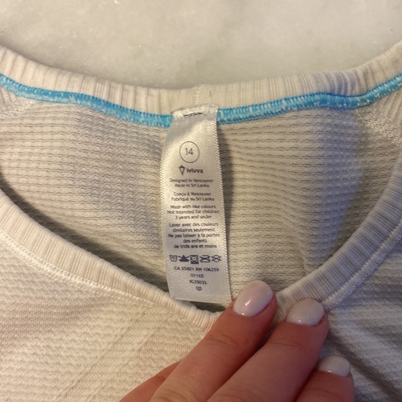 Long sleeve white Ivivva by lululemon top - Picture 3 of 5